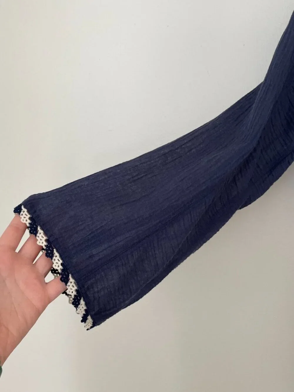 Tory Burch Crinkle Gauze Beach Cover Up Shirt in Navy Size Small